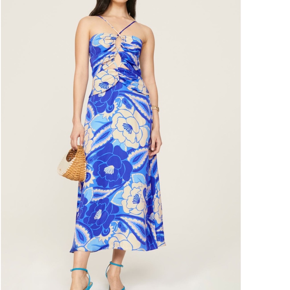 Farm Rio tropical blue dress